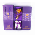 Miniatyrbillede 4 af 9: 24 karat guldbelagt rose guld rose 24k i gavepakke guld