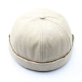 Miniatyrbillede 4 af 5: Beige miki hat cap rullet skærm hat beanie docker sotmösssa beige