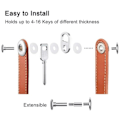 Miniatyrbild 9 av 10: Key Organizer Läder Nyckelhållare Nyckelring Svart svart
