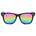Miniatyrbilde 2 av 3: Black Wayfarer solbriller Multi -Far Mirror Glass + Senile Cord svart