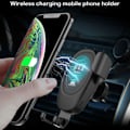 Miniatyrbillede 3 af 6: Trådløs biloplader Qi Mobile Charger med mobilholder til bil sort
