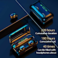 Miniatyrbillede 4 af 8: TWS F9-5 helt trådløse in-ear hovedtelefoner Superopladningssag sort