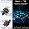 Miniatyrbilde 2 av 9: Bluetooth FM-sender Billader USB-C RGB svart