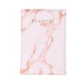 Miniatyrbillede 2 af 3: Passport Case Pass Holder Pink Marmor Læder Læder Guld hvid