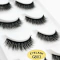 Pikkukuva 2 / 3: 5 -parkki silmäripset 3D faux Mink - G803 Black musta