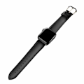 Miniatyrbillede 2 af 5: Apple Watch 38/40/41 1/2/3/4/5/6/6/7/SE sorte læder armbånd skins sort