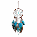 Miniatyrbillede 1 af 3: Dream Catcher med lys lyseblå turkisfjeder 52cm blå