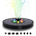 Pikkukuva 1 / 7: Suuri aurinkoenergialla toimiva suihkulähde | Akku ja RGB-valaistus | 16 cm musta