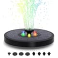 Stor Solcellsdriven Fontän | Batteri och RGB Belysning | 16cm svart