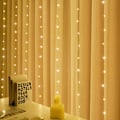 Miniatyrbillede 7 af 11: LED -gardin USB Light Loop med fjernbetjening 3m varm hvid gul