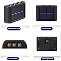 Miniatyrbillede 3 af 6: 4-Pak Solar Lampe til Facadevæg Udendørs - Facadebelysning Solcelle Sort sort