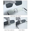 Pikkukuva 5 / 7: Flip Up Metal Clip-on aurinkolasit Flip Up hopea hopea