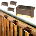 Miniatyrbillede 1 af 10: 4-Pack Solar belysning til trapper, altan og gelænder Brun brun