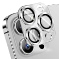 Miniatyrbild 1 av 2: iPhone 15 Pro/15 Pro Max Linsskydd Metall Härdat Glas Silver silver