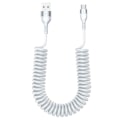 Miniatyrbilde 1 av 7: USB A til USB-C Spiralkabel 5A Hurtiglading 1,5m Hvit hvit