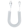 Miniatyrbillede 1 af 7: USB A til USB-C Spiralkabel 5A Hurtigopladning 1,5m Hvid hvid