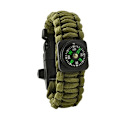 Pikkukuva 2 / 9: Paracord Survival Rannekoru sytyttimellä ja kompassilla 5-in-1 Green