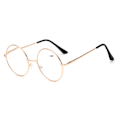 Miniatyrbillede 1 af 3: Retro Round Reading Glasses Gold Styrke 1.0 Briller guld