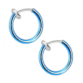 Miniatyrbillede 1 af 2: 2-pakke blå falsk piercing uden hul næse ring septum læbe ring blå