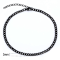 Miniatyrbillede 3 af 3: Justerbar Pansan Link Chain Armbånd Black Chain 3mm sort