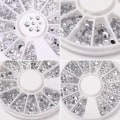 Miniatyrbilde 3 av 6: Nail Decor Rhinestone 4 Størrelser Krystaller - Sølvklar sølv