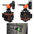 Pikkukuva 9 / 11: 16-linjainen laserpassi | 4D 360° Cross laser 2 paristolla ja 3 kannakkeella musta