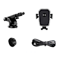 Miniatyrbilde 4 av 6: Trådløs mobillader med mobilholder for bil Qi Car Charger svart