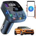 Pikkukuva 1 / 10: Bluetooth-autosovitinlaturi PD | Langaton FM-lähetin ja musiikkisoitin USB:llä musta