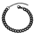 Miniatyrbillede 1 af 2: Justerbar Pansan Link Chain Armbånd Black Chain 7mm sort