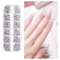 Miniatyrbild 2 av 5: 2000 Rhinestone Nageldekorationer Kristall - Olika Storlekar i Ask silver