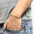 Miniatyrbillede 3 af 4: Forgyldt kæde / armbånd i guld med id-bakkeforbindelse guld