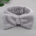 Miniatyrbillede 2 af 4: Make Up Band med Bow Hair Band til ansigtsvask ansigtsgrå grå grå