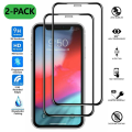 Miniatyrbild 1 av 3: 2-Pack iPhone 12 HD Skärmskydd Kolfiber Härdat Glas svart