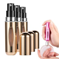 Miniatyrbild 1 av 11: 3-Pack Mini Refill Parfymflaska - Påfyllningsbar Resebehållare 5ml Guld guld
