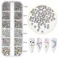 Miniatyrbillede 2 af 2: Rhinestone Nail Decorations Crystal - forskellige størrelser i aske flerfarvet