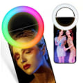 Miniatyrbild 1 av 10: RBG Selfie Lampa Clip-On LED Ring Light för Mobiltelefon vit