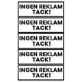 5-pack Ei mainontaa kiitos tarra tarra valkoinen 3.5x10,5 cm valkoinen