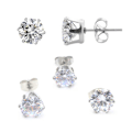 Miniatyrbillede 2 af 5: 2-pack sølv krystal piercing øreringe piercing juvel - 4mm sølv
