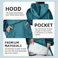 Pikkukuva 10 / 10: Hupparipeitto – Oversize hupparihuopa Snuggie vaaleanpunainen vaaleanpunainen one size