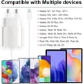 Miniatyrbilde 7 av 7: 25W USB C Hurtiglader med 1m Type C-kabel – Kompatibel med Samsung Galaxy, iPhone og iPad (USB-C) Hvit