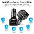 Miniatyrbild 4 av 8: Billaddare 4 USB Supersnabb 38W PD Quick Charge 3.0 svart