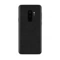 Galaxy S9 plus læder læder beskyttende plast hudpakning tilbage sort