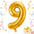 Sifferballon 9 Guld 66 cm – Folieballon til Fødselsdag & Dekoration