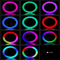 Miniatyrbilde 7 av 8: RBG Selfie Loof LED Ring Light State og Mobile Check svart