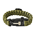Pikkukuva 3 / 9: Paracord Survival Rannekoru sytyttimellä ja kompassilla 5-in-1 Green