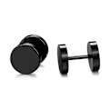 Miniatyrbild 1 av 4: 2-pack Svart Fake Plug Fejk Töjning Örhänge Piercingsmycke - 8mm svart