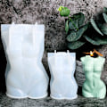 Miniatyrbilde 3 av 4: Lysform Lys for kvinnekropp 3D 8cm hvit