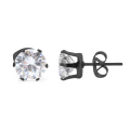 Miniatyrbillede 1 af 2: 2-pakke sort krystal piercing øreringe piercing juvel - 8mm sort