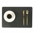 Miniatyrbilde 1 av 5: 4-pack bordbrett i kunstig skinn rektangulær svart 43x30cm svart