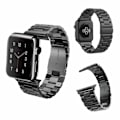 Pikkukuva 9 / 9: Apple Watch 42/44/45 1/2/3/4/5/6/7/Katso metalli mustan kellon rannekoru musta